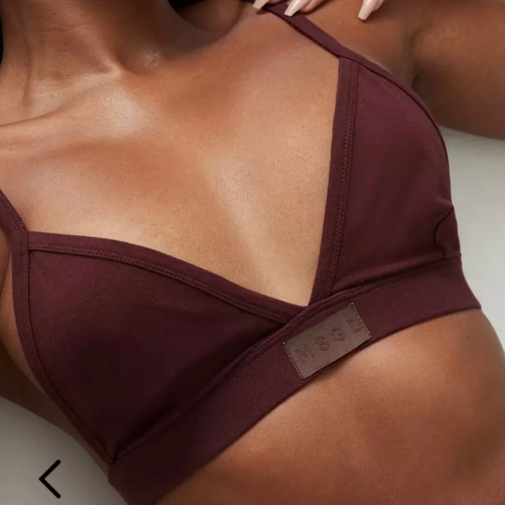 MSGD SOFT TRIANGLE BRA - BURGUNDY